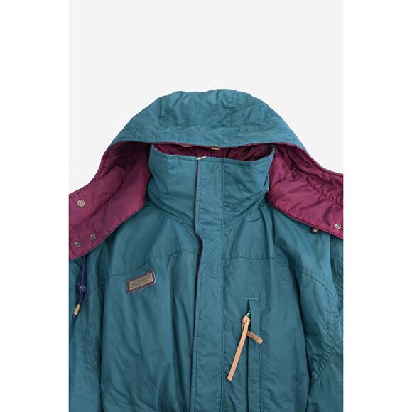 Columbia Ski Jacket Mens Size L Green Workwear Outdoor Hike Waterproof Cosy - Picture 3 of 9